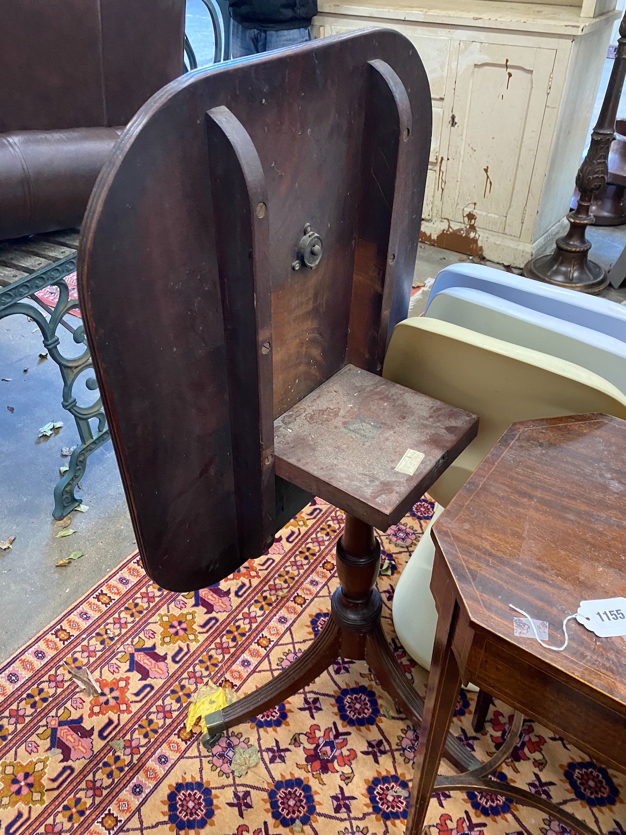 A George III mahogany tripod occasional table, width 61cm, depth 72cm, height 72cm